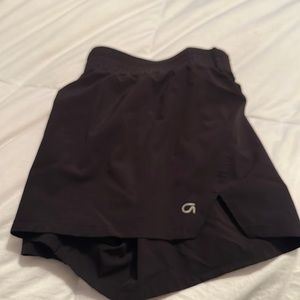 Black athletic shorts.